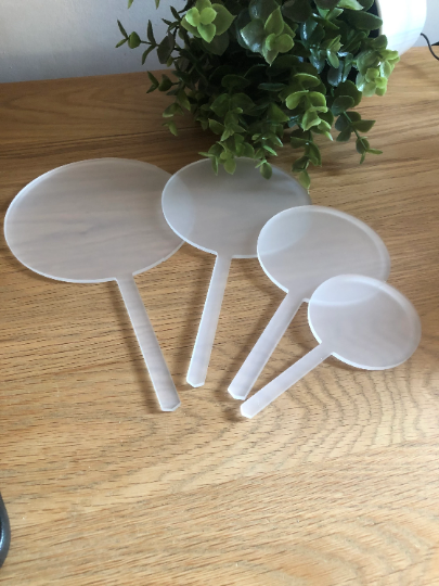 Pack of 3 Frosted Acrylic Cake Topper Blanks. Available in 4 sizes. Ideal For Birthdays, Weddings, Christenings etc.