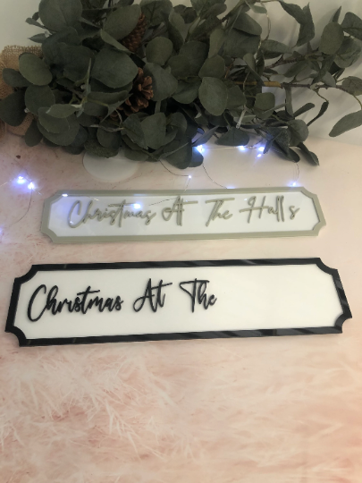 Acrylic Street Sign Blank To Create Christmas, Family, wedding signs. Gifts For Men. 39cm x 10cm