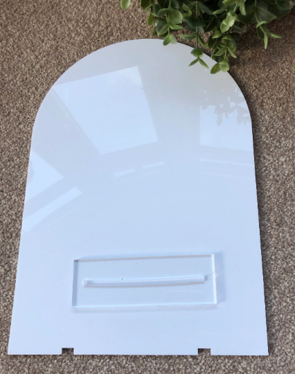 Acrylic Arch Table Plaque Blank. Perfect For Weddings, Christenings, Social Media or Salon Signs. 3 Sizes Available.