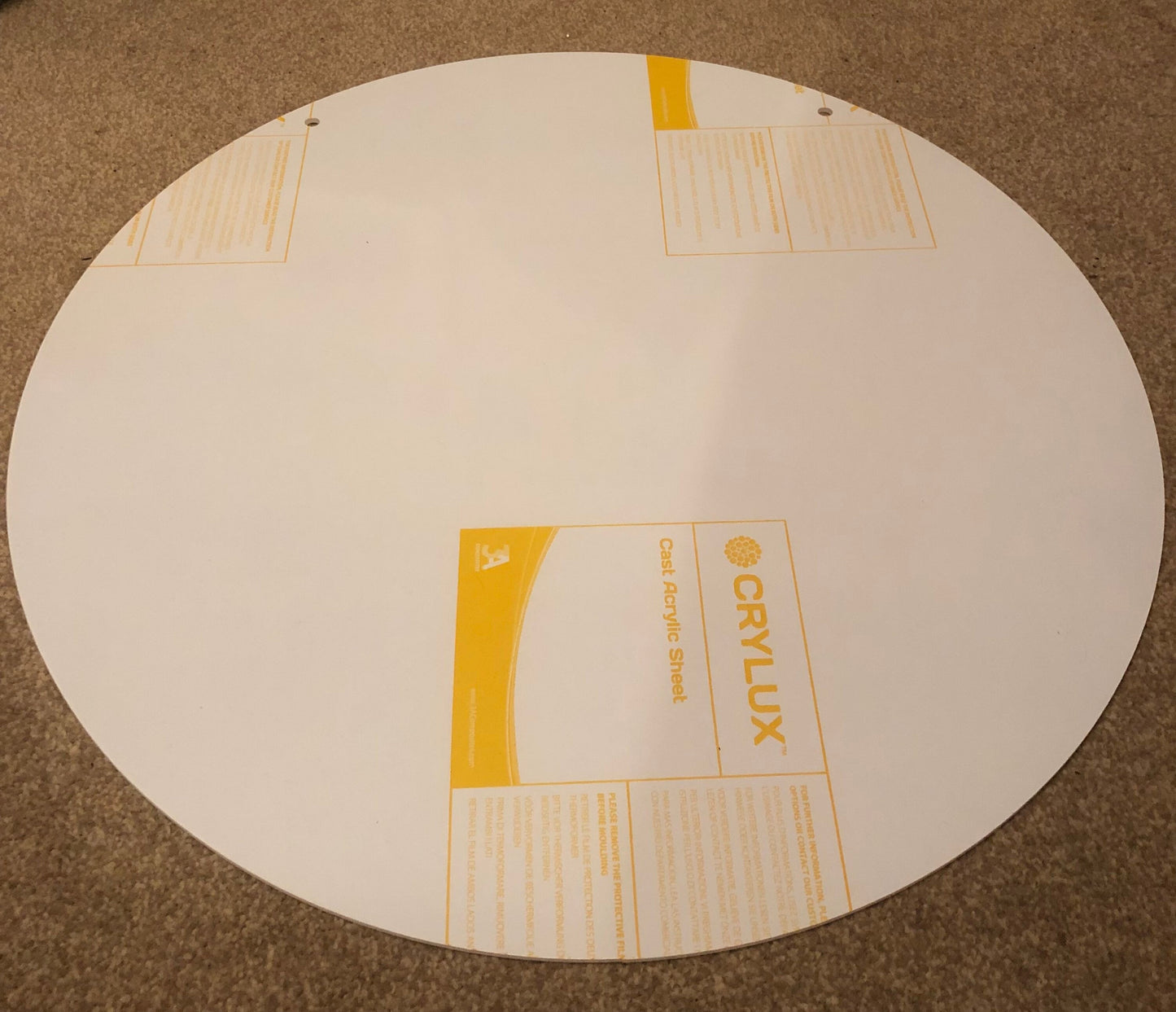 600mm  Circle Back Drop Blank Available In White, frosted Or Clear 3mm Cast Acrylic. Balloon Arch, Weddings, Baby Shower