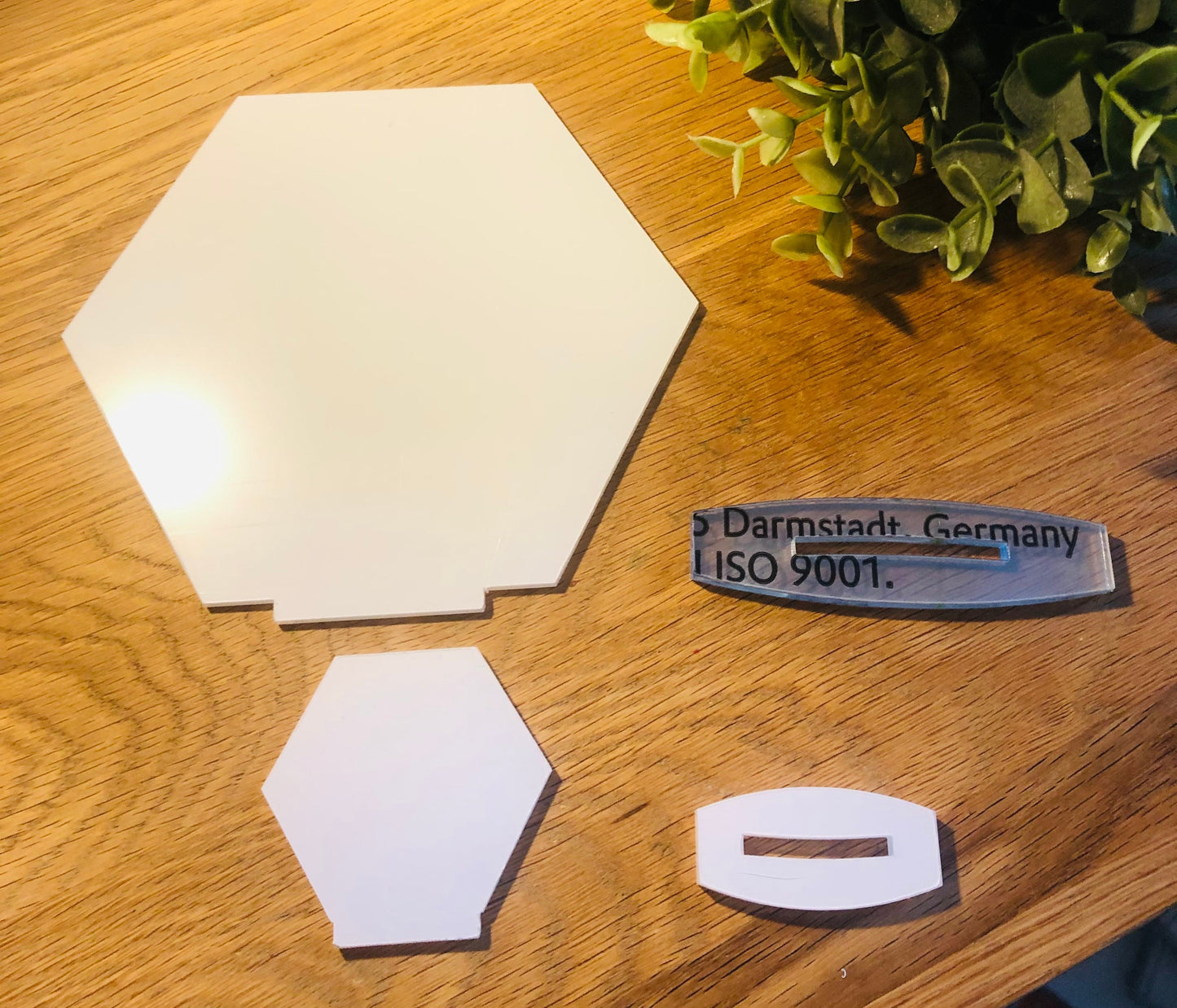 10 x Clear Acrylic Blank Hexagon Plaques With Stand Various Sizes Available.