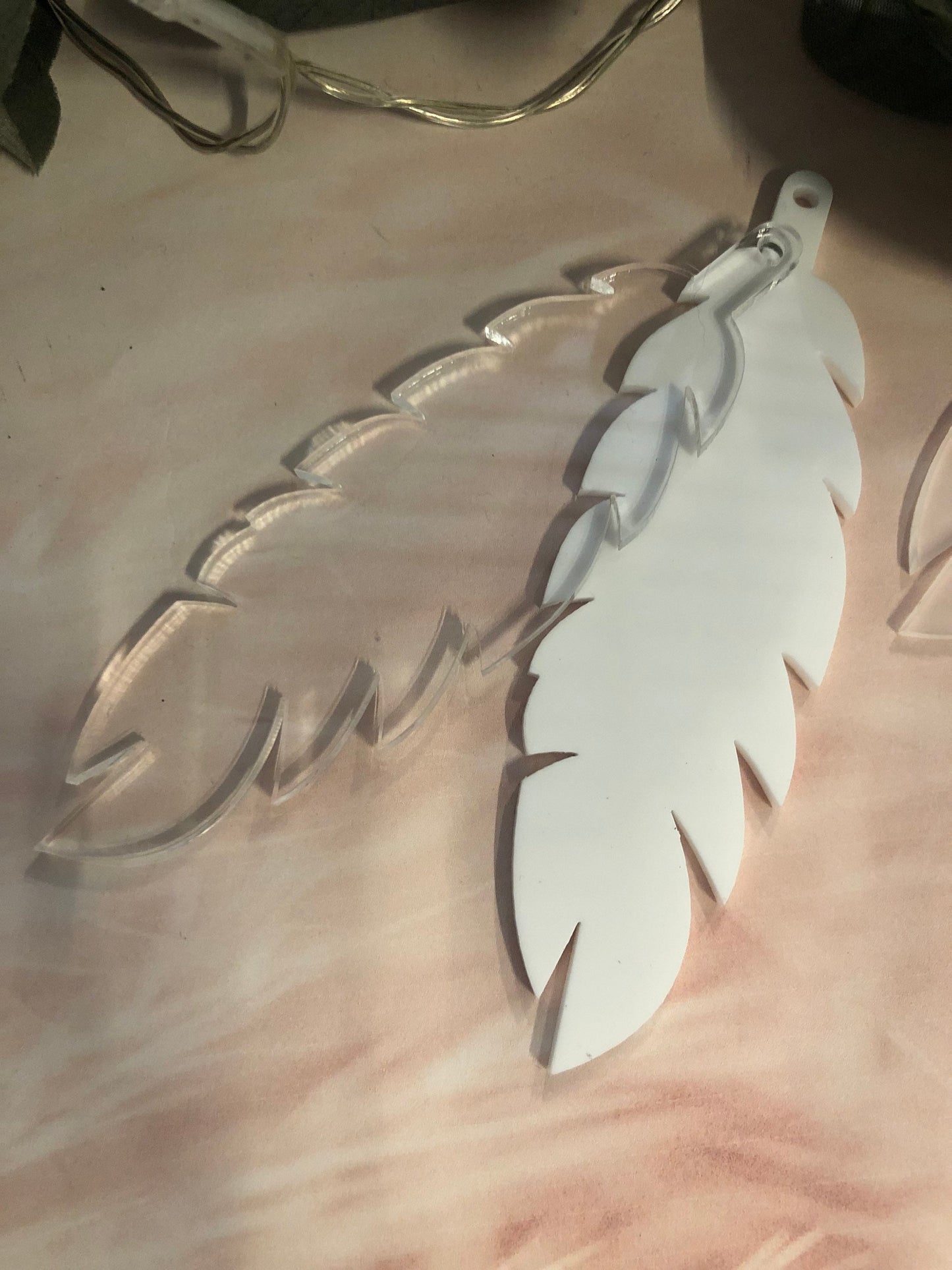 Acrylic Christmas Blank Memorial Feather Tribute Bauble Shape Ready To Personalise